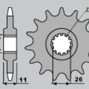 JR řetězové kolo přední 579 14 YAMAHA R1/FJ1200/XJR (JTF579.14) Tovární Cena