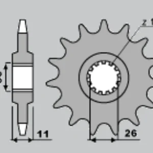 CHT řetězové kolo přední 579 16 YAMAHA FZS 1000 01-05, R1 98-03 (JTF579.16) Moderní