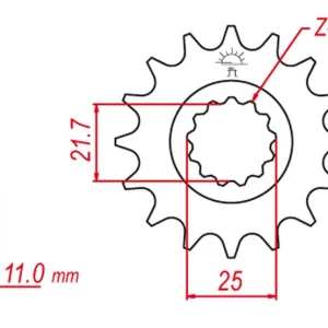 GROSSKOPF řetězové kolo přední 580 17 YAMAHA FZR 1000 87-95 (JTF580.17) Doprava Zdarma