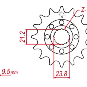 GROSSKOPF řetězové kolo přední 2133 15 SUZUKI RMZ 450 05-07 (+1), RMZ 450 08-12 (+2) (JTF1441.15) Trendový
