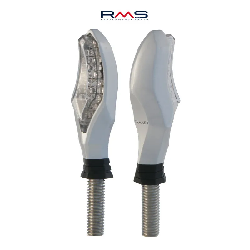 Blinkr RMS 246480380 2 ks, stříbrný vzhled, průhledné sklo Homologace Celosvětová Doprava