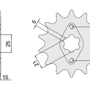 Finální Výprodej CHT řetězové kolo přední 7003 15 DUCATI PANTAH 350 500/650 81-82 (492-15)