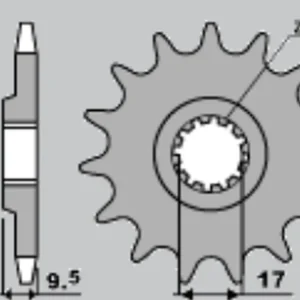 Sezónní Sleva JR řetězové kolo přední 7005 12 KTM SX 65 98-15 (JTF1906.12)