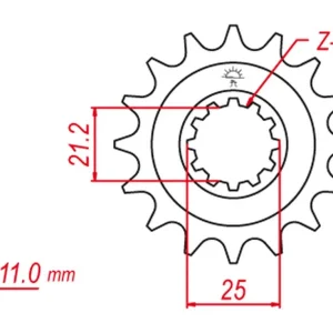 Zlevněný GROSSKOPF řetězové kolo přední 727 16 HUSQVARNA SM 570 01-04, SM 610 99-08, SM 630 10, SMR 630 03-04 (JTF824.16)