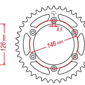GROSSKOPF rozeta hliníková barva černá 808 47 SUZUKI DRZ 400 00-24, RM 125/250, RMZ 250/450 (JTR808.47) Novinka