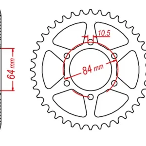 JR rozeta 814 43 SUZUKI GSX 400 81-85, GS 400LT 81, (81443JT) (řetěz 530) Limitovaná Edice