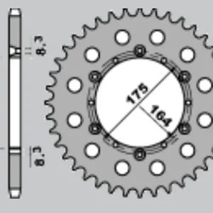 JR rozeta hliníková (anodizovaný) 856 49 YAMAHA YZ/YZF 88-98 (JTR853.49) (řetěz 520) barva zlatá Luxusní