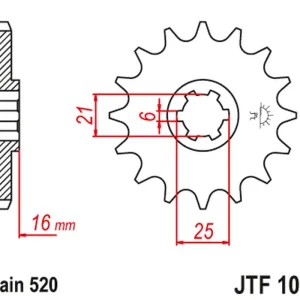 Jen Po Omezenou Doba JT řetězové kolo přední 2152 14 KYMCO 250 VENOX 04-09 (215214JT) (řetěz 520)