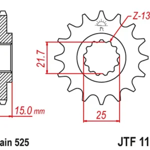 Top Prodej JT řetězové kolo přední 2082 14 TRIUMPH TT/DAYTONA/SPEED FOUR 600 00-05 DAYTONA 650 05, (208214JT) (řetěz 525)