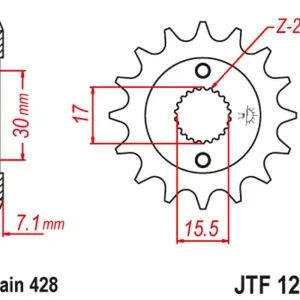 Exkluzivní JT řetězové kolo přední 332M 14 HONDA CR80/85 (332M14JT) (řetěz 428)