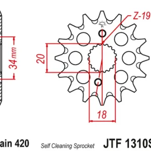 Hit Sezóny JT řetězové kolo přední 2157 14 HONDA CRF 150 07-20 (215714JT) (řetěz 420) samočistící