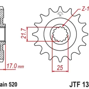 Akční Cena JT řetězové kolo přední 2042 16 s gumou HONDA CB 500F/X 13-15, CBR 500R 13-15 (204216JTRB) (řetěz 520)