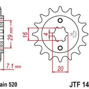 Víkendová Akce JT řetězové kolo přední 422 15 SUZUKI RV200 VAN VAN 15-19,TSR200 (TS) 90-92 (42215JT) (řetěz 520)