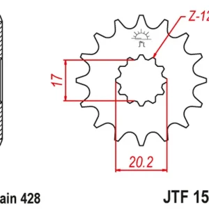 Ruční Výroba JT řetězové kolo přední 2064 13 YAMAHA TZR 50 (SPAIN) (206413JT) (řetěz 428) konverze