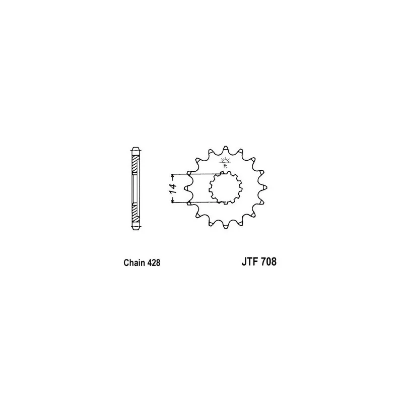 Řetězové kolečko JT JTF 708-13 13 zubů, 428 Tovární Cena