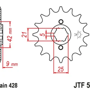 Výhodná Nabídka JT řetězové kolo přední 576 19 YAMAHA XT 350 85-00 (57619JT) (řetěz 428)