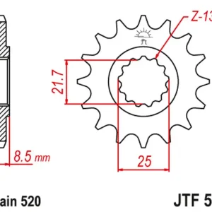Top Prodej JT řetězové kolo přední 585 14 KAWASAKI ZX-6R/RR 07-17, YAMAHA XTZ 750 90-98 (58514JT) (řetěz 520) (-2)