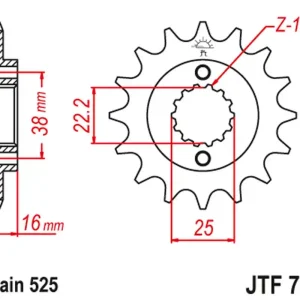 Přímo Od Výrobce JT řetězové kolo přední 2050 15 s gumou DUCATI 796/916/944/996 (205015JTRB) (řetěz 525)