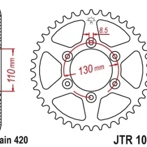 Víkendová Akce JT rozeta CPI 50SM 06-12 (JTR1079.53)* (řetěz 520)