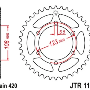 Sezónní Sleva JT rozeta 4412 52 APRILIA RS 50 06-14, DERBI GPR 50 04-13, SENDA SM 50 07-12 (441252JT) (řetěz420)
