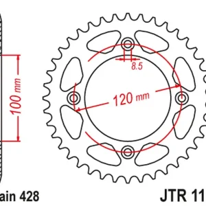 Trendový JT rozeta 4478 56 BETA 125 RR/RE 08-20 (447856JT) (řetěz 428)