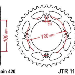 Akční Cena JT rozeta 4453 51 BETA 50 RR ENDURO / ENDURO závodní / ENDURO sport 18-19 (445351JT) (řetěz 420)