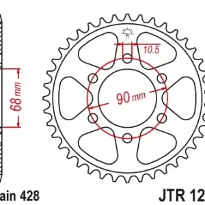 Speciální Cena JT rozeta 4733 47 HONDA CB 125R 18-20 (473347JT) (řetěz428)