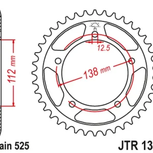 Finální Výprodej JT rozeta 4357 42 HONDA CBF 600, CB 600, CB 650F 14-18, CBR 650F 14-18, VT 750DC (435742JTZBK)* (řetěz 525)