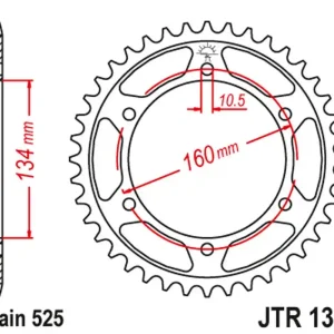 Ihned K Objednání JT rozeta 4405 44 HONDA CBR 600RR 03-06 (PC37) (440544JT) (řetěz 525) = JTR1317.44