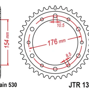 Hromadná Objednávka JT rozeta 4434 43 HONDA VFR750, VFR800 V-TEC 02-14, VFR800X CROSSRUNNER 11-15 (443443JTZBK) (řetěz 530) barva černá