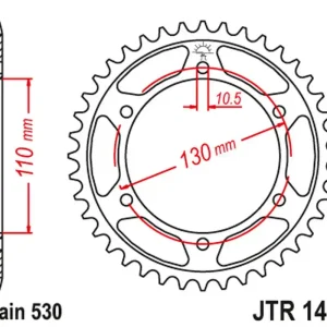 Cenově Výhodný JT rozeta 241 48 YAMAHA YZF-R1 1000 09-14 (24148JT) (řetěz530) (černá)