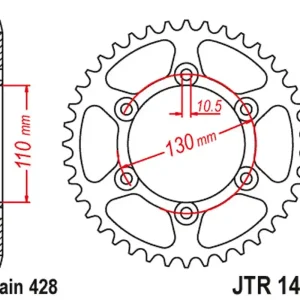 Velkoobchod JT rozeta 1494 56 KAWASAKI NINJA 125/Z 125 19 (JTR1494.56)* (řetěz 428)