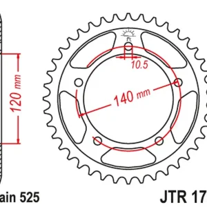 Garance Vrácení Peněz JT rozeta 4398 47 SUZUKI DL 650 V-STROM 04-24 (439847JTZBK) (řetěz 525) barva černá