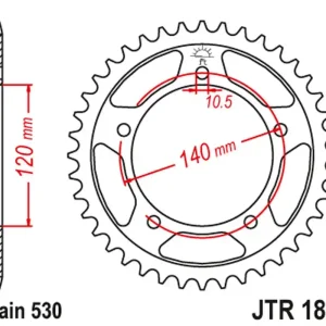 Akční Cena JT rozeta 4409 45 TRIUMPH TIGER 1050 07-14 (440945JT) (řetěz 530) barva černá (+1)