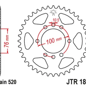 Top Prodej JT rozeta 823 40 SUZUKI VL 250 INTRUDER LC 00-04; LT 250/300 86-89; GN 400 80-82; LT 500 88-92,DR 500 81-83, DR 750 88 (SR41B) (82340JT) (řetěz520)