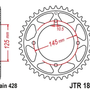 Cenová Bomba JT rozeta 4482 59 YAMAHA XVS 125 DRAG STAR 00-04, XVS 250 DRAG STAR 01-04 (448259JT) (řetěz 428)