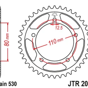 Víkendová Akce JT rozeta 334 40 TRIUMPH 750/900/955/1000/1200 TROPHY/DAYTONA/SPRINT/TIGER/TRIDENT 91-03 (33440JT) (řetěz530)