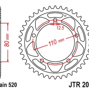Sezónní Sleva JT rozeta 4350 42 TRIUMPH 865 AMERICA/AMERICA LT/SPEEDMASTER 14-17 (435042JT) (řetěz520)
