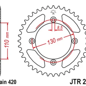 Ruční Výroba JT rozeta 4306 56 HONDA CR 80/85 85-07 (430656JT) (řetěz 420)