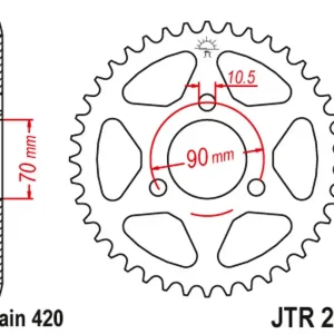 Velkoobchod JT rozeta 239 43 HONDA MTX 80R 83-86, MBX 50 (23943JT) (řetěz 420)