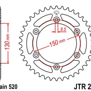 Tovární Cena JT rozeta 270 43 HONDA XL 500R 82 (J27043JT) (řetěz 520)