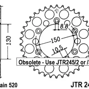 Vrácení Zdarma JT rozeta 270 44 HONDA XL 250 R 82-83 (MD03) (27044JT) (řetěz 520)