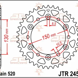 Značkový JT rozeta 4309 43 HONDA XL600/XL500/NX650/XR600/FX650 (430943JT)* (řetěz 520)