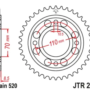 Ihned K Objednání JT rozeta 247 36 HONDA CB/CBX 250 78-84, CB 400 N/T 81-83 (24736JT) (řetěz520)