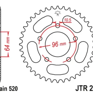 Doprava Zdarma JT rozeta 254 45 HONDA CBF 250 04-07 (25445JT) (řetěz 520)