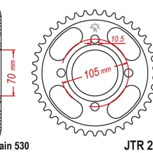 Akční Cena JT rozeta 278 36 HONDA CB 250 73-77,CJ 250 76-79, CB 360/400 75-79 (27836JT) (řetěz530)