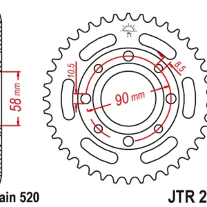 Finální Výprodej JT rozeta 279 30 HONDA CB 250 TWO FIFTY, NIGHTHAWK 92-02, cmX250 REBEL (27931JT) (řetěz 520)