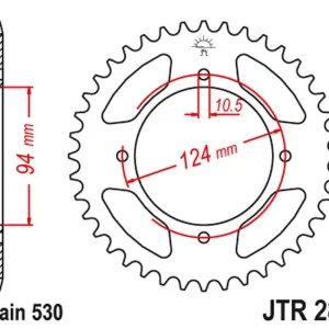 Výprodej JT rozeta 282 37 HONDA CB 500F/K 78-80 (28237JT) (řetěz 530)