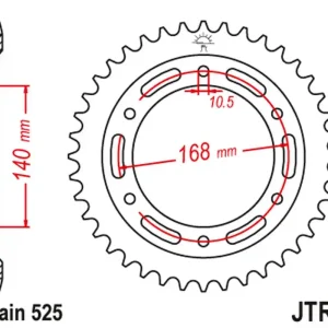 Prémiový JT rozeta 4613 41 BMW F 650 GS 09-12, F800GS 08-18 (-1) (461341JT) (řetěz 525) černá
