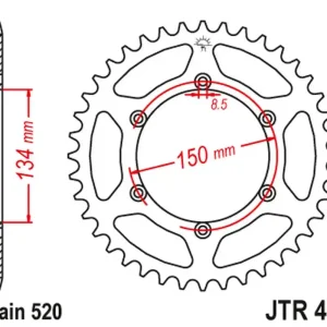 Sezónní Sleva JT rozeta 489 46 KAWASAKI KX/KXF `84-20 (48946JT) (řetěz 520)
